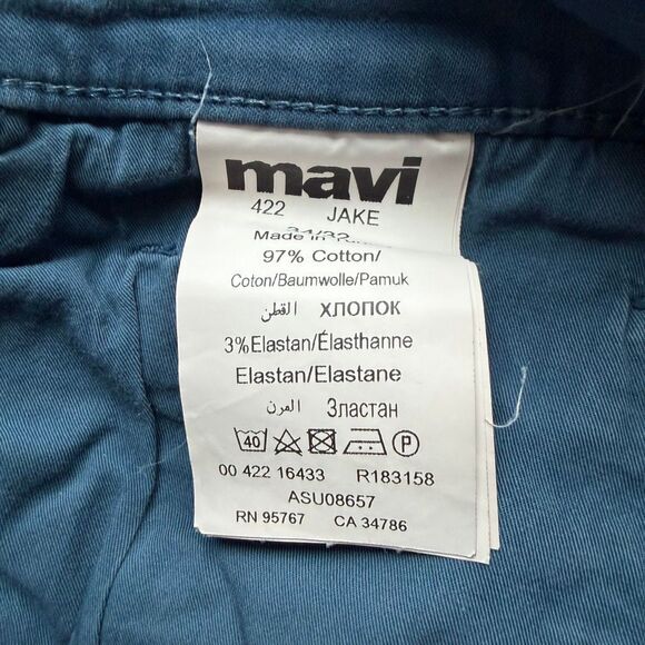 Mavi Jake Slim Straight Pants 34x32 Blue - Picture 5 of 6